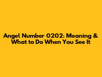 Angel Number 0202: Meaning & What to Do When You See It