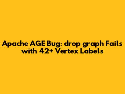 Apache AGE Bug: `drop_graph` Fails with 42+ Vertex Labels