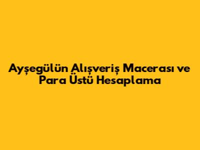Ayşegül'ün Alışveriş Macerası ve Para Üstü Hesaplama