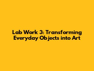 Lab Work 3: Transforming Everyday Objects into Art