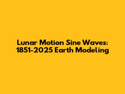 Lunar Motion Sine Waves: 1851-2025 Earth Modeling