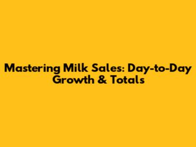 Mastering Milk Sales: Day-to-Day Growth & Totals
