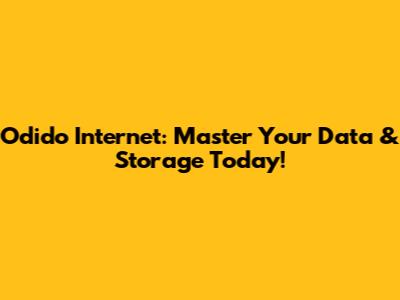 Odido Internet: Master Your Data & Storage Today!