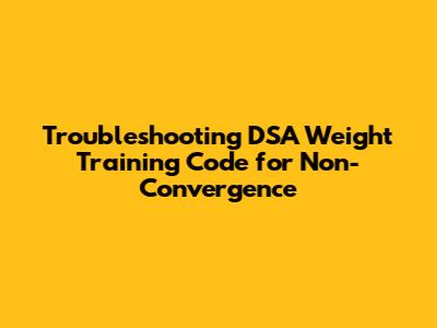 Troubleshooting DSA Weight Training Code for Non-Convergence