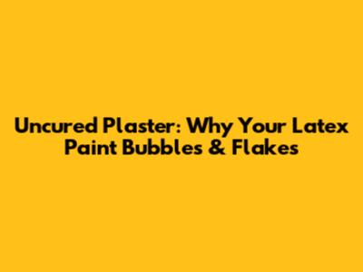 Uncured Plaster: Why Your Latex Paint Bubbles & Flakes
