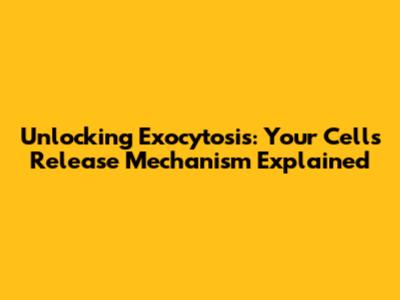 Unlocking Exocytosis: Your Cell's Release Mechanism Explained