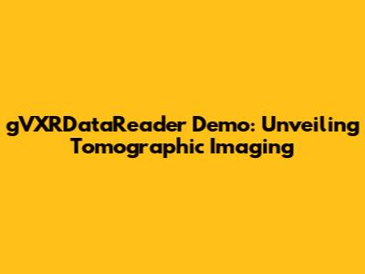 gVXRDataReader Demo: Unveiling Tomographic Imaging